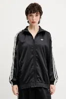 Mikina adidas Originals Satin Tt dámská, černá barva, s aplikací, KC8810