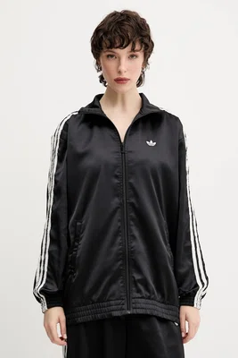 Mikina adidas Originals Satin Tt dámská, černá barva, s aplikací, KC8810