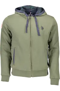 Zelená pánská mikina US Polo na zip