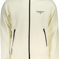 US GRAND POLO MEN'S WHITE ZIP SWEATSHIRT