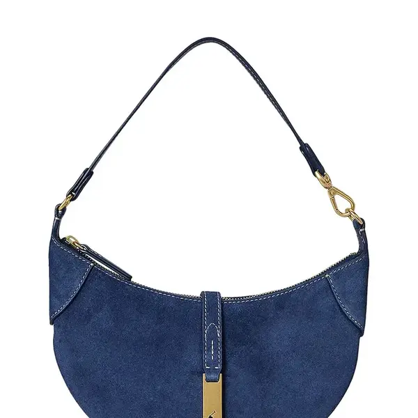 Semišová kabelka Polo Ralph Lauren tmavomodrá barva, 428922880