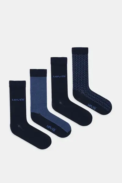 Ponožky Levi's 4-pack tmavomodrá barva, 37157-1302