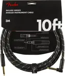 Fender Deluxe Series 10' Instrument Cable Black Tweed Angled