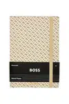 Zápisník BOSS Monogram A5 béžová barva