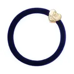 By Eloise London Velvet Gold Heart Navy Blue (Navy Blue)