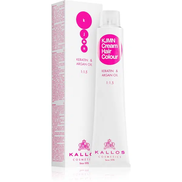 Kallos KJMN Professional Cream Hair Colour Keratin & Argan Oil barva na vlasy s keratinem a arganovým olejem odstín 7.66 Medium Red Blond 100 ml