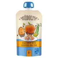 RUDOLFS Bio kapsička zelenina, kuskus, ryba 6m+110 g