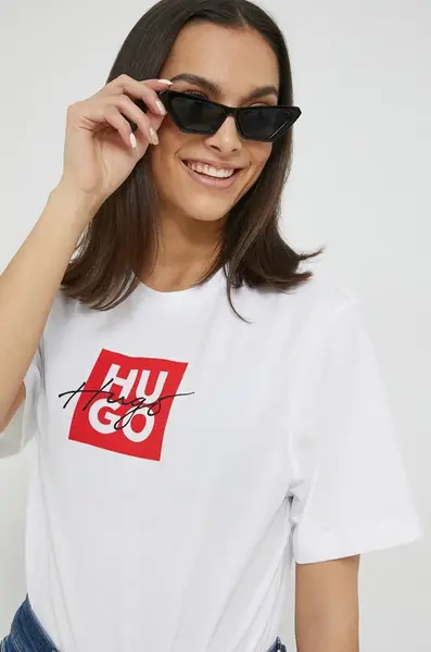 Bavlněné tričko HUGO Dashire_3