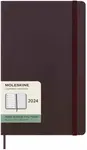 Moleskine Plánovací zápisník 2024 burgundy vínový L, tvrdý