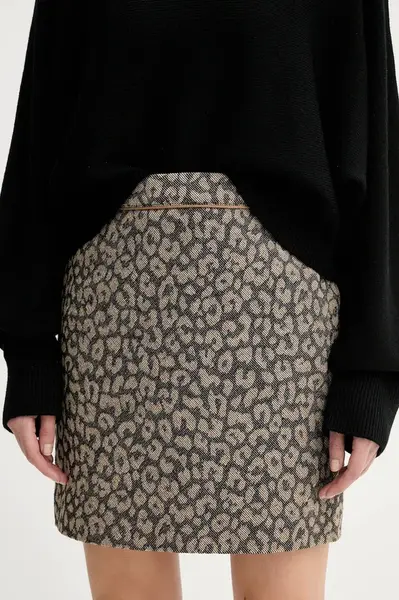 Sukně BOSS Orange C_Vasola1 béžová barva, mini, pouzdrová, 50545996