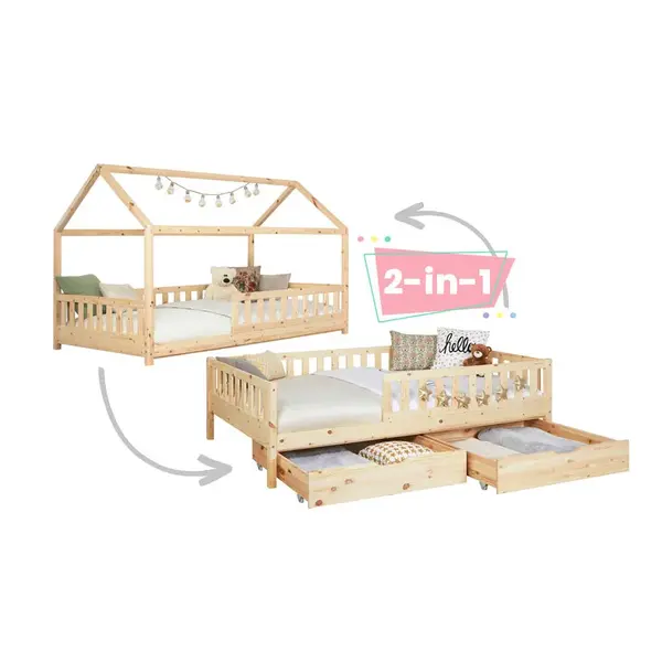 MID.YOU POSTEL S ÚLOŽNÝM PROSTOREM, 100/200 cm, přírodní barvy