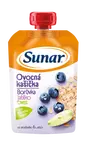 SUNAR kašička ovocná kapsička čučoriedka, jablko, ovsené vločky 6m+ 120 g