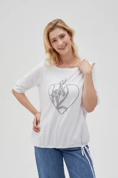 Marisse Women's T-Shirt L-Ts-4611 White