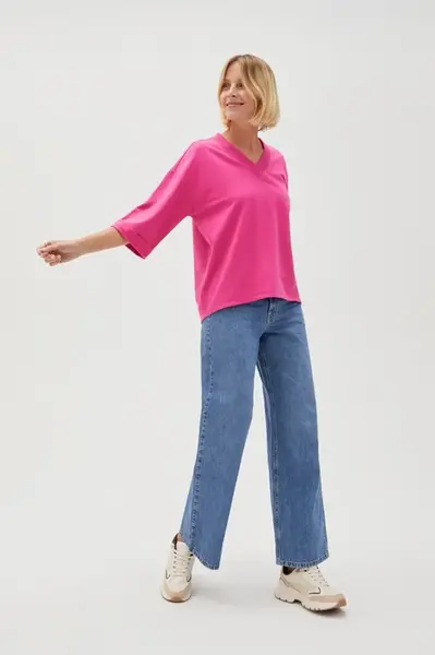 Marisse Women's Sweatshirt L-Bl-4609 Fuchsia