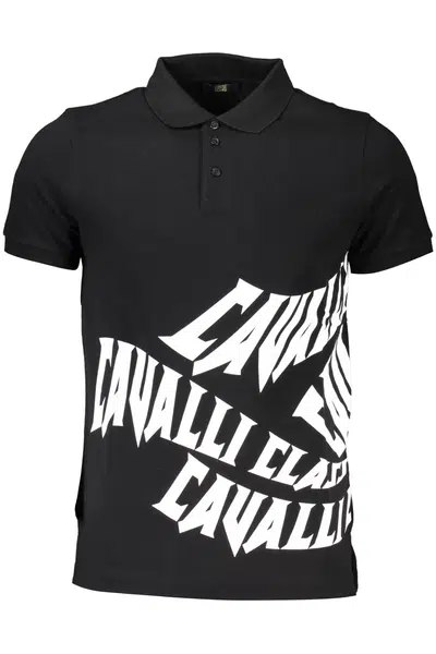 CAVALLI CLASS POLO SHORT SLEEVE MEN BLACK