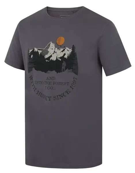 Husky  Tee Moon M dark grey, S Pánske bavlnené tričko