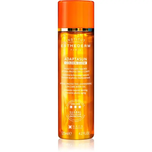 Institut Esthederm Adaptasun Golden Glow trblietavý olej s vysokou UV ochranou 125 ml