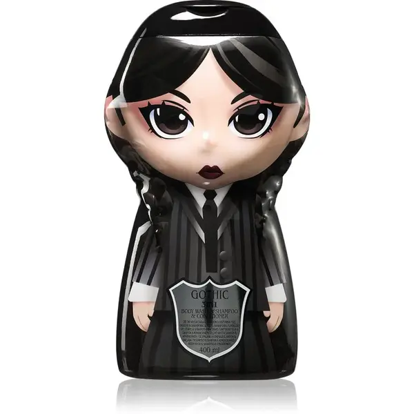 Wednesday Gothic Cursed šampón, kondicionér a sprchový gél 3 v 1 Blackberry 400 ml