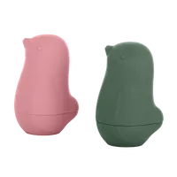 PETITE&MARS Hračky silikónové do kúpeľa - Love birds Rose Green 6m+