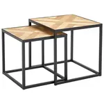 MID.YOU SADA ODKLÁDACÍCH STOLKŮ, přírodní barvy, černá, dřevo, kov, kompozitní dřevo, 40/35/40/35/40/35 cm