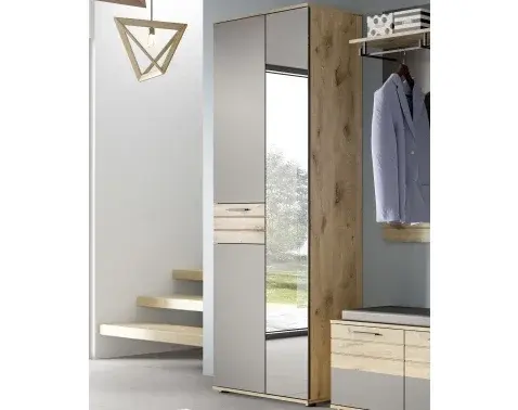 Predsieňová šatníkova skriňa Mason, dub/šedá%