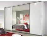 Šatníková skriňa Syncrono, 316 cm, biela/zrkadlo%