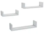 Sada 3 poličiek Triple, biela%