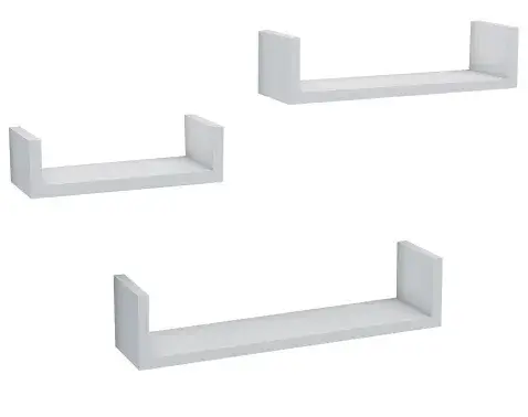 Sada 3 poličiek Triple, biela%
