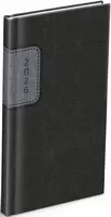 Diář 2026 T806 PU s gumkou gray/dark gray 90x170mm