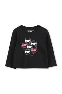 Dětské bavlněné tričko s dlouhým rukávem Karl Lagerfeld