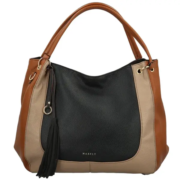 Dámska kabelka na rameno čierna/hnedá - MaxFly Sigrid