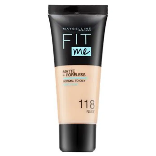 Maybelline Fit Me! Foundation Matte + Poreless tekutý make-up so zmatňujúcim účinkom 118 Nude 30 ml
