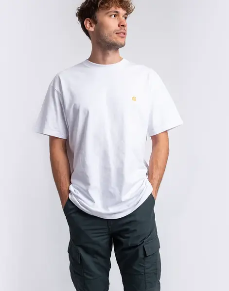 Carhartt WIP S/S Chase T-Shirt White / Gold S