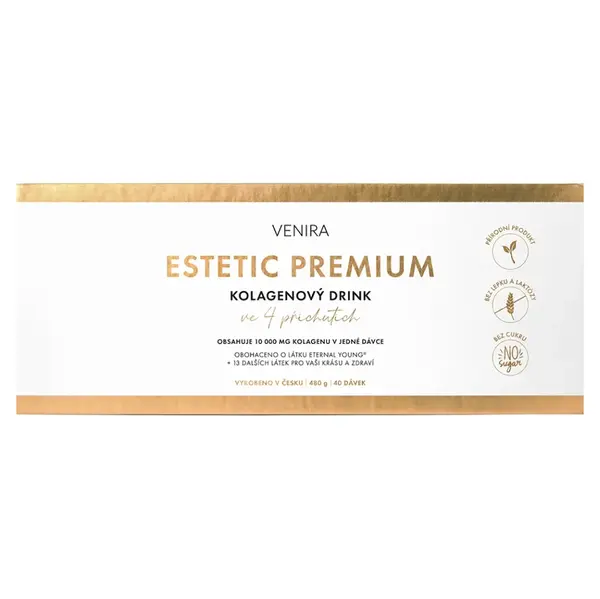 VENIRA Estetic Premium kolagénový drink mix 4 príchutí 40 sáčkov