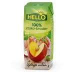HELLO 100% Jablková šťava broskyňa 250 ml x 18 kusov