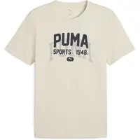 Puma GRAPHIC VARSITY TEE Pánske tričko, béžová, veľkosť