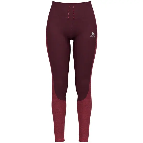 Odlo RUN EASY WARM Bežecké elastické nohavice, vínová, veľkosť