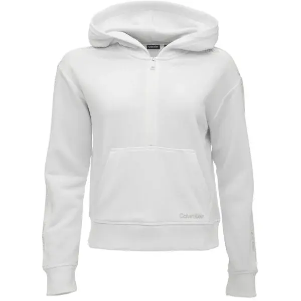 Calvin Klein PW - 1/2 ZIP HOODIE Dámska mikina, biela, veľkosť