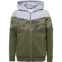 Lewro BRUS Chlapčenská celorozopínacia mikina, khaki, veľkosť 140-146