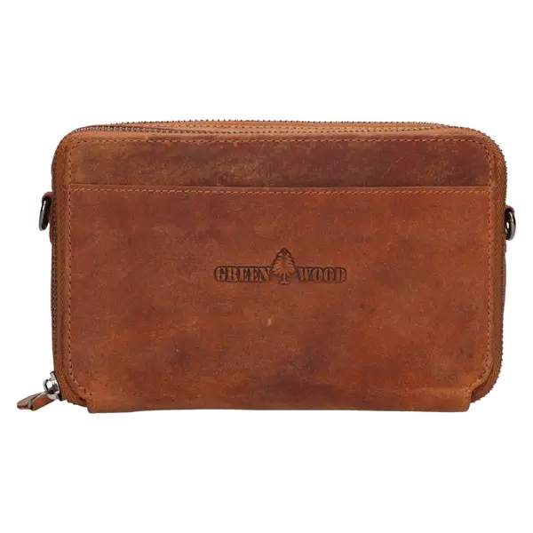Kožená crossbody kabelky Greenwood Alenes - světle hnědá