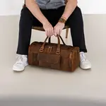 Kožená cestovní taška Greenwood Alois - světle hnědá