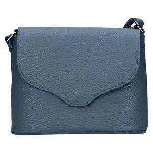 Dámska kožená crossbody kabelka Italia Alice - modrá