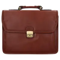 Celokožená pánska aktovka Hexagona Tiego - koňak