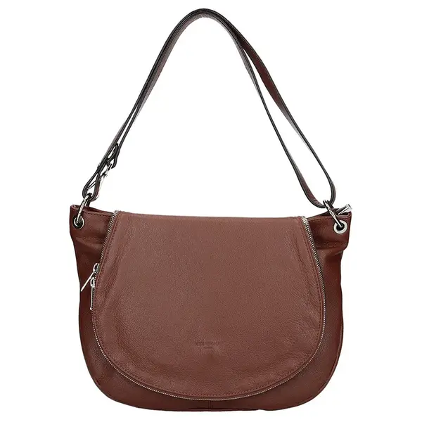 Dámska kožená kabelka Hexagona Viktoria - hnedá