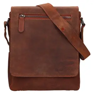 Pánska kožená taška cez rameno Greenwood Matthew - hnedá