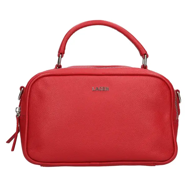 Dámska kožená crosbody kabelka Lagen Veress - červená