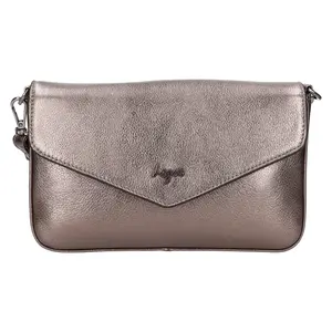 Dámská kožená crossbody kabelka Lagen Rikke - stříbrná