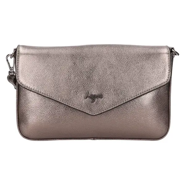 Dámská kožená crossbody kabelka Lagen Rikke - stříbrná