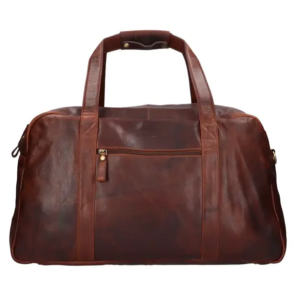 Kožená cestovná taška Lagen Miami - hnedá