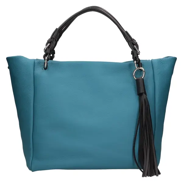 Dámska kožená kabelka The Trend Rikka - modro-zelená